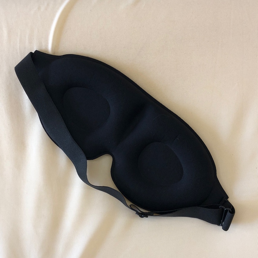 Black Sleep Mask with Adjustable Strap